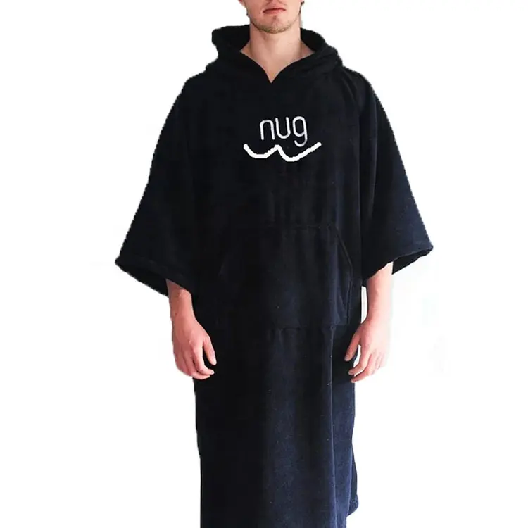 Adulto poncho toalha de praia poncho com capuz toalha de tecido tingido planície superdimensionada poncho toalha