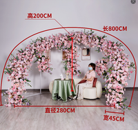 Arche de fleurs artificielles personnalisée en forme de U, blanche et rose, pour la décoration de mariage, D-flower
