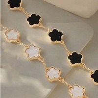 Joyería para Mujer, Aleación, Corazón, Amor, Étnico, Moderno, Trébol de Cinco Hojas, Flor, Regalo de Lujo Ligero, Pulsera, Bijoux Femme