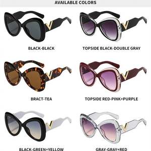 Lunettes de soleil œil-de-chat surdimensionnées UV400 pour femme, forme papillon colorée, personnalisables avec logo, collection mode 2025 - Product Image 6