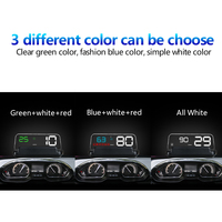 HUD Mobil OBD2 3 Warna, Alarm Kecepatan Multi-Tahap, 8 Mode Tampilan, -40 ° C hingga 80 ° C Proyektor Tanpa Ghosting untuk Kendaraan OBDII