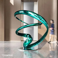 Sculpture d'art moderne verte Vincentaa pour la décoration intérieure de luxe, sculpture d'hôtel