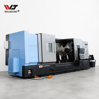 Mesin Bubut CNC CE ISO9001 WOJIE TCK1000 dengan Lubang Spindel 132mm, Tempat Tidur Miring 45 Derajat untuk Pemrosesan Katup Industri