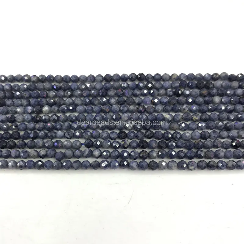 Dark Blue Sapphire Gemstone Beads, Faceted Genuine Sapphire Beads Small for Jewelry Making 2mm 3mm 6mm 7mm