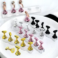Lot de 5 supports magnétiques pour ongles, pour présentation d'ongles à presser, support d'entraînement pour faux ongles, réutilisable pour la formation des débutants en manucure/peinture DIY