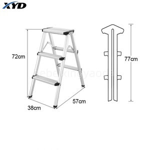 Escalera moderna <span class=keywords><strong>de</strong></span> <span class=keywords><strong>hierro</strong></span> plegable <span class=keywords><strong>de</strong></span> aluminio grueso <span class=keywords><strong>de</strong></span> 2 escalones, escalera <span class=keywords><strong>de</strong></span> espiga interior antideslizante para cocina, apartamento, taller escolar - Product Image 6