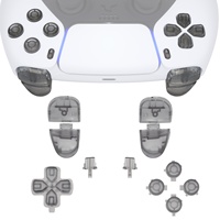 Kit complet de boutons personnalisés transparents noirs DIY (D-pad, gâchettes R1 L1 R2 L2, boutons frontaux) pour manette PS5 BDM-030/040/050/060