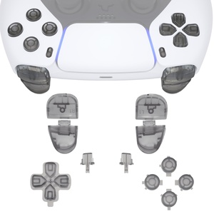 Botones Personalizados Transparentes Negros para DIY, D-pad, R1, L1, R2, L2, Gatillos y Botones Frontales, Juego Completo de Botones para Control de PS5 BDM-030/040/050/060 - Product Image 1
