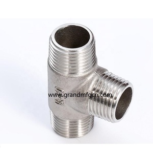 SUS304 <strong>tee</strong> fitting male thread straight connectors custom precision CNC machined parts SS304 plugs - Product Image 2