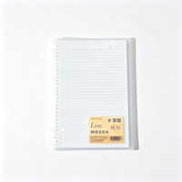 DEPAI A4 Carnet à 6 anneaux à feuilles mobiles, couverture transparente givrée en PP, 50 feuilles, 80 g/m², ligné, rechargeable, vente en gros