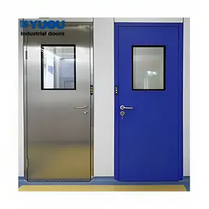 Puerta abatible hermética de acero inoxidable para habitación de pacientes de hospital