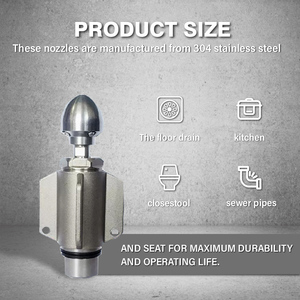 Thép không gỉ 1/4 3/4 siêu cao áp máy bay phản lực nước máy giặt vòi phun xoay ống làm sạch cống vòi phun nước - Product Image 4