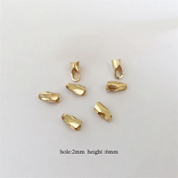Lot de 2 fermoirs d'extrémité en forme de capuchon pour chaîne, en or rempli 14K, sans ternissement, pour la fabrication de colliers, bracelets et accessoires de bijouterie