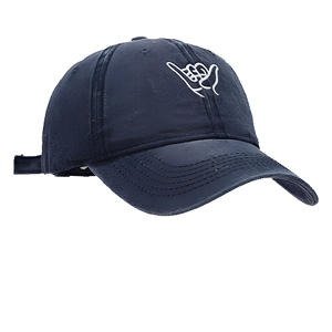 Unisex Baseball Cap 6-Panel <b>Navy</b> Blue Embroidered Shaka Logo Adjustable Back Closure Casual Style Adult <b>Hat</b> - Product Image 1