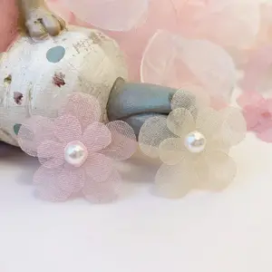 Piccoli fiori tridimensionali Orgenza per abito da sposa e abito da bambino decorativo perla accessori per capelli fiore