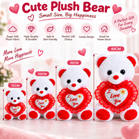 Ours en peluche personnalisé directement de l'usine avec broderie « Je t'aime » en cœur rouge, peluche pour cadeau de la Saint-Valentin
