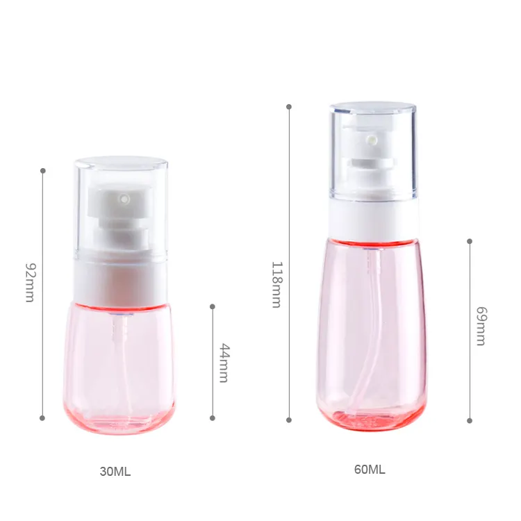 Empty Cosmetic pet plastic airless bottle 30 ml 60 ml 80ml 100ml lotion pump spray cosmetic vacuum bottle