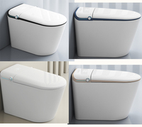Toilette intelligente noire mate entièrement automatique avec nettoyage à rabat, chauffage et séchage Caractéristiques Réservoir d'eau intégré toilette monobloc