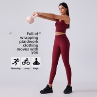 Leggings de yoga nus à neuf points taille haute pour femmes Fitness sport vêtements élastiques solides essentiels d'entraînement d'été
