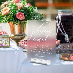 حجم مخصص بلوري فارغ 8*10 بوصة حفل زفاف علامة الاكريليك الجدول علامات الاكريليك أرقام الجدول الاكريليك مع موقف - Product Image 4