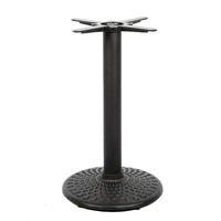 Base de table en fonte en forme de X personnalisable D430xH720mm, finition noir sable, piétement unique pour table à manger