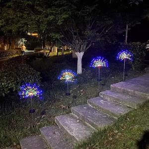 Lumières solaires LED IP65 multicolores en forme de feux d'artifice, petite décoration de jardin, fibres optiques DC, ambiance de pluie de météores de Noël - Product Image 4