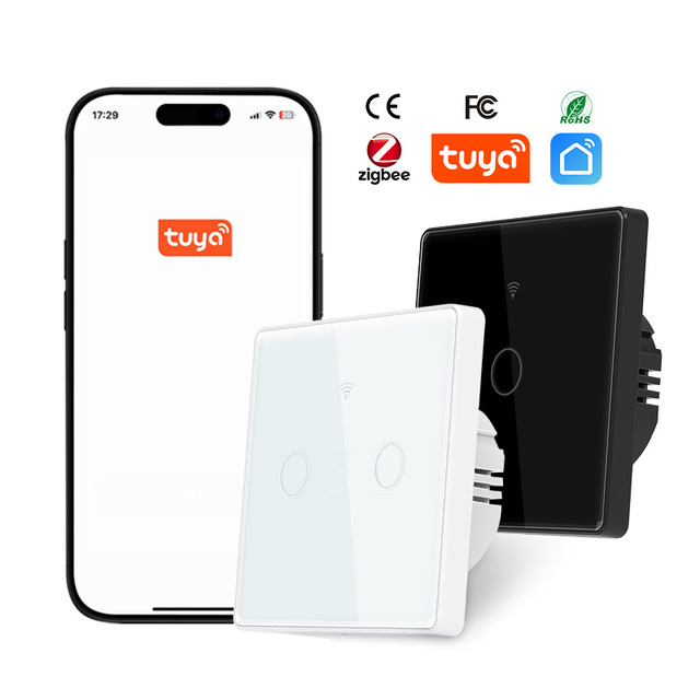 Zigbee WiFi Smart Life Wireless Remote Smart Home Wall Touch Switch Durable ABS Panel 3-Gang Voice Control Light 10A
