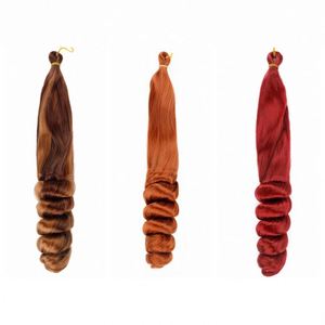 Extensions de cheveux bouclés à la française en gros, très demandées, 24 pouces, pré-étirées, ondulations lâches, fibre haute température, sans perte de cheveux - Product Image 3