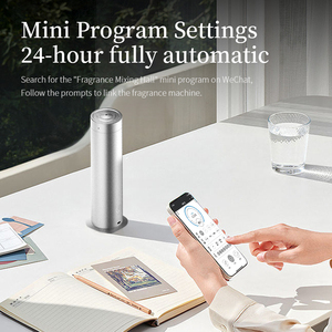 ناشر عطر فاخر على شكل أسطواني فضي وأسود بدون ماء، كهربائي ذكي للزيوت العطرية، للاستخدام المنزلي - Product Image 3