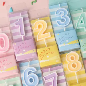 Wholesale Birthday Number Candle Cake Numeral Candles Christmas Rainbow 0 - 9 Cake Topper Decoration for Birthday Party Wedding
