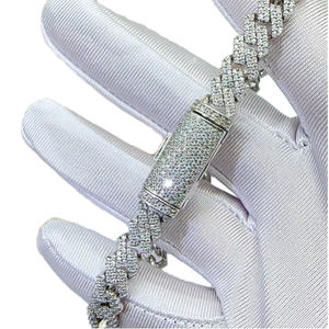 Best Selling Gold Plated Silver Claw Setting <b>Vvs</b> Moissanite Cuban Bracelet Link <b>Chain</b> Hiphop - Product Image 1