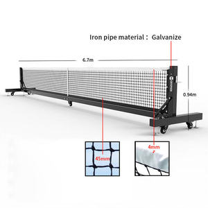 <span class=keywords><strong>Arronax</strong></span> Filet de pickleball portable de haute qualité 22 pieds, tuyau galvanisé robuste, logo personnalisé, roues durables, entraînement et divertissement - Product Image 3