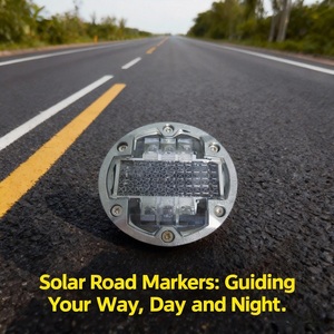 Luz de Advertencia LED para Tráfico, Seguridad Vial, Luz Solar LED Tipo Ojo de Gato, Empotrada, para Carreteras - Product Image 3