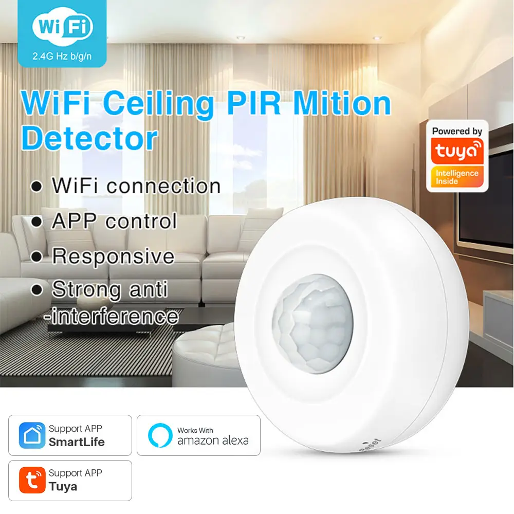 Alexa Tuya ZigBee Máy Phát Hiện Cảm Biến PIR Chuyển Động WiFi Hệ Thống An Ninh Gia Đình Không Dây Ứng Dụng Cuộc Sống Thông Minh Báo Động Phát Hiện Chuyển Động Cơ Thể Con Người