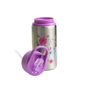 Bouteille d'eau isotherme en acier inoxydable 18/8 de 500 ml pour enfants avec bouchon à clapet, gourde scolaire à paroi simple pour enfants, motif personnalisé - Product Image 4