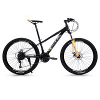 Vélo de montagne pour homme, 21 vitesses, cadre en acier, pédales ordinaires, taille 26, freins à disque, fourche à suspension rigide, capacité de charge 120 kg, alliage