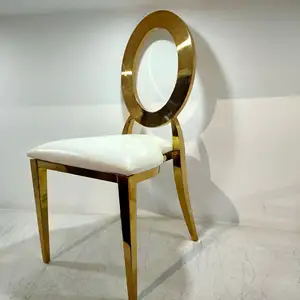 Silla nórdica de lujo para eventos de boda, comedor de Hotel, con marco de Metal de acero inoxidable dorado, con cubiertas, gran oferta