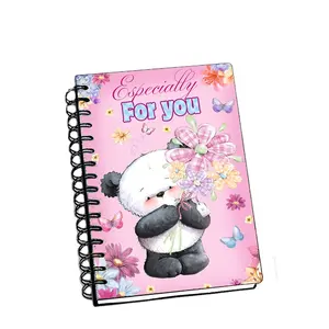 Venta al por mayor personalizar Zebulun Ideal estándar barato a granel colorido personalizable 3D encantador Panda diario cuaderno