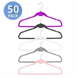 Children's Clothing Hanger Premium Wholesale Velvet Non-Slip 360 Degree Swivel Saving Colorful Design for Wardrobe - Product Image 5