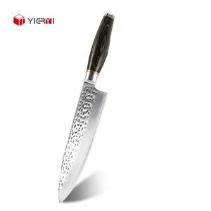 Ahşap saplı yüksek karbon şam japon bıçağı AUS-10 şef bıçağı çelik gyjapon bıçağı