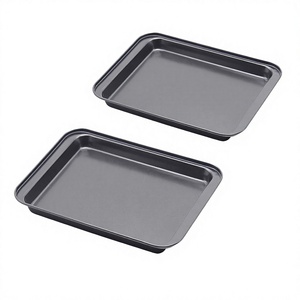Plaque de cuisson rectangulaire en acier au carbone Xunzhen - 0,6 cm d'épaisseur, antiadhésive, compatible four/lave-vaisselle, pour pizzas, gâteaux, pâtisseries - Product Image 2