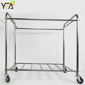 Vente chaude carré noir hôtel <span class=keywords><strong>linge</strong></span> <span class=keywords><strong>sale</strong></span> <span class=keywords><strong>chariot</strong></span> <span class=keywords><strong>chariot</strong></span> à <span class=keywords><strong>linge</strong></span> hôpital chambre d'hôtel métal ménage chariots de nettoyage - Product Image 4