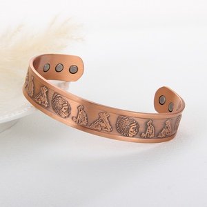 Pulseras Vikingas de Cobre Puro Junhong para Hombre, Brazalete de Terapia Magnética, Joyería de Moda al por Mayor - Product Image 2