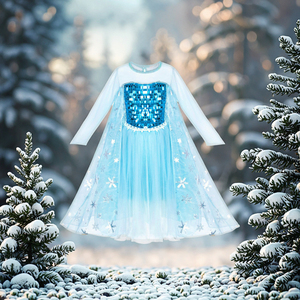 princess polly baby blue dress Contrast Color Snow Wedding Dresses Lace Long Sleeves – loveangeldress main image 0