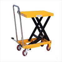 Carro de Plataforma Hidráulico Manual con Ruedas de PU, Elevador de Carga Manual Móvil, Suministrado por Fabricante Chino
