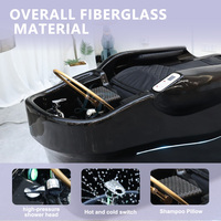 Fauteuil-lit électrique de luxe pour salon de beauté, pour spa capillaire, lavage de cheveux et massage