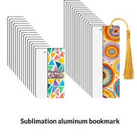 Marque-pages vierges en alliage de zinc pour sublimation DIY, consommables de transfert thermique, cadeau culturel créatif, style pompon mignon