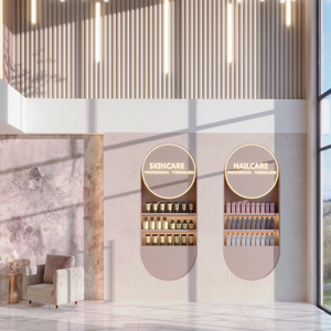 Arredamento per <span class=keywords><strong>Esposizione</strong></span> Salone di Bellezza, Bancone per Unghie Personalizzato di Lusso con Illuminazione LED, Design Gratuito per Interni di Saloni di Bellezza - Product Image 3