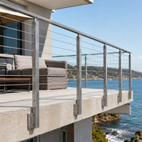 Système de garde-corps en câble d'acier inoxydable SS316 pour terrasse extérieure, balcon et rampe d'escalier