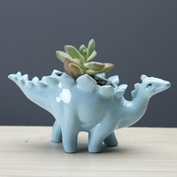 Pots de fleurs en céramique créatifs en forme de dinosaure et de dragon pour décoration d'intérieur Jardinière artistique pour plantes d'intérieur